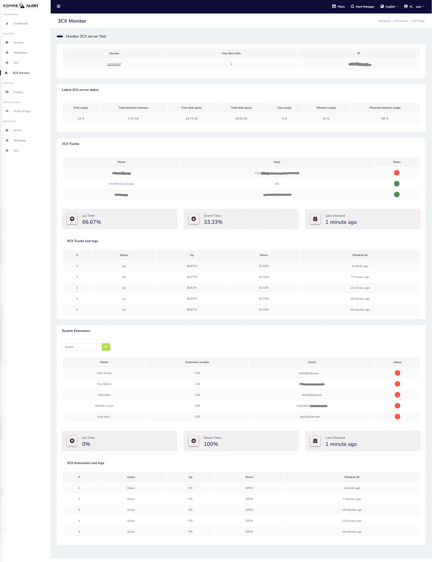 Fig 7.8 &mdash; 3CX server detail