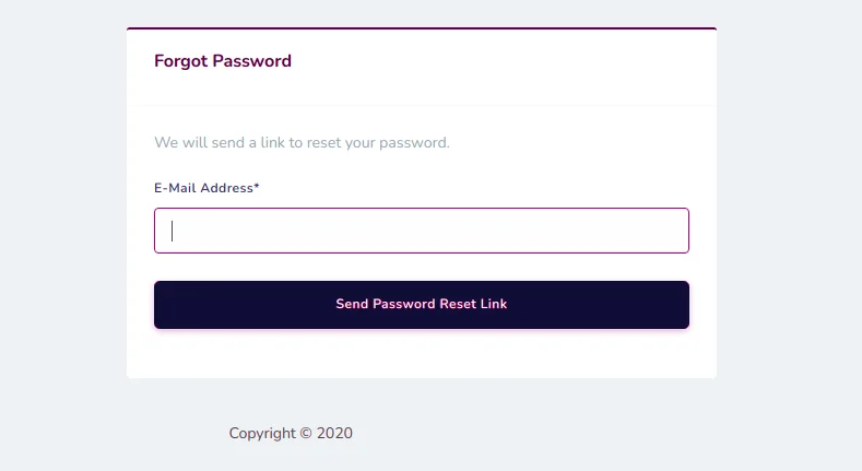 Fig 2.3 &mdash; Requesting a password reset